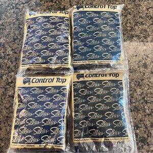 NEW - 4 Pairs Silkies Control Top Pantyhose Off Black X Tall/Tall 70406